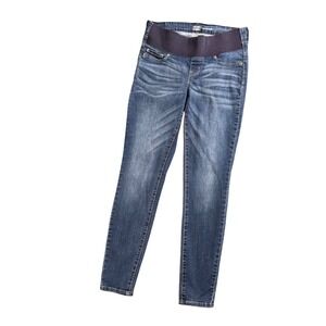 Signature Levi Strauss Baby Bump Skinny Maternity Jeans Medium Wash Blue Size S
